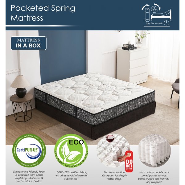 Madrass med lomme og antibakterielt stoff