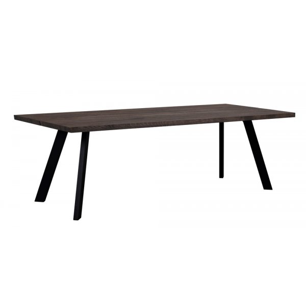 Fion spisebord 240 x 100 - Mrkebrun/svart