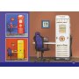 Skrivebord med garderobe innbygd bensinstasjon - Valgfri farge!