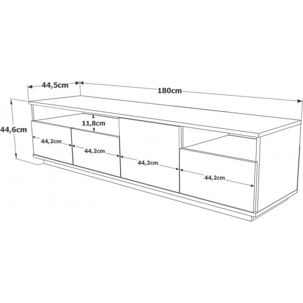 Future mediebenk 5 - Furu/hvit