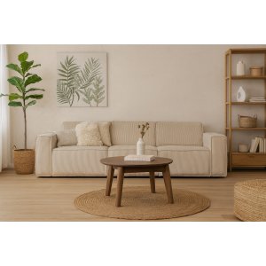 Modulsofa 310 cm i beige kordfløyel Modulsofa 310 cm i beige kordfløyel