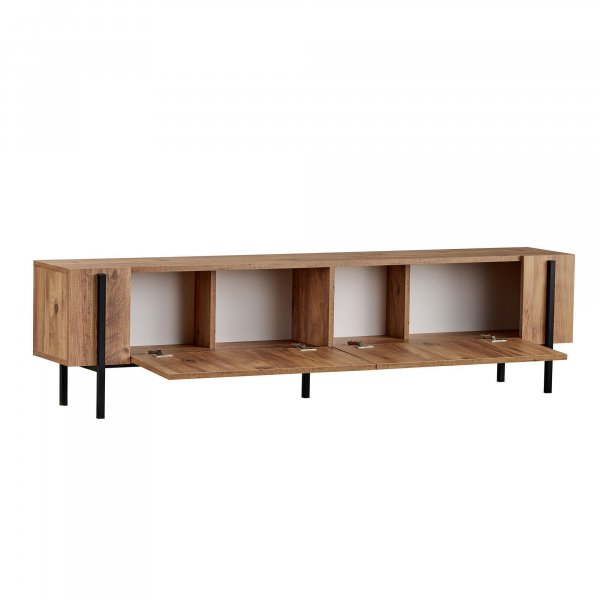 TV-stativ Nemming 180 cm - Atlantic Pine/Svart