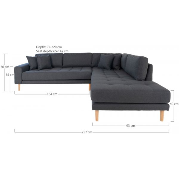 Lido Hjørnesofa med åpen finish - Mørkegrå Lido Hjørnesofa med åpen finish - Mørkegrå