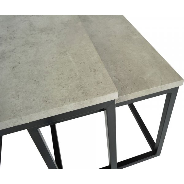 Thorborg salongbord sett - Betongimitasjon/metall Thorborg salongbord sett - Betongimitasjon/metall