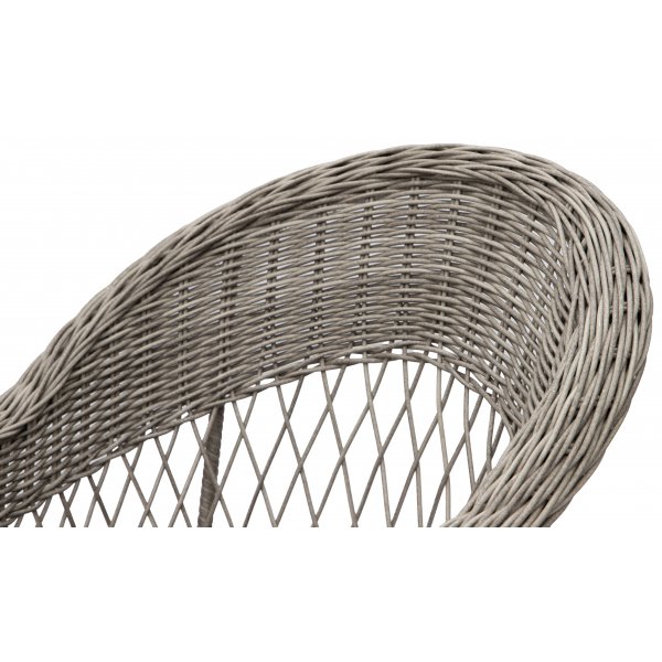 Utendørs lenestol i grå syntetisk rotting med pute Utendørs lenestol i grå syntetisk rotting med pute