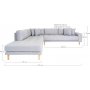 Lido Hjrnesofa med pen finish - Lysegr