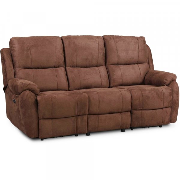 Enjoy Hollywood reclinersofa - 3-seter (elektrisk) i brunt mikrofiberstoff