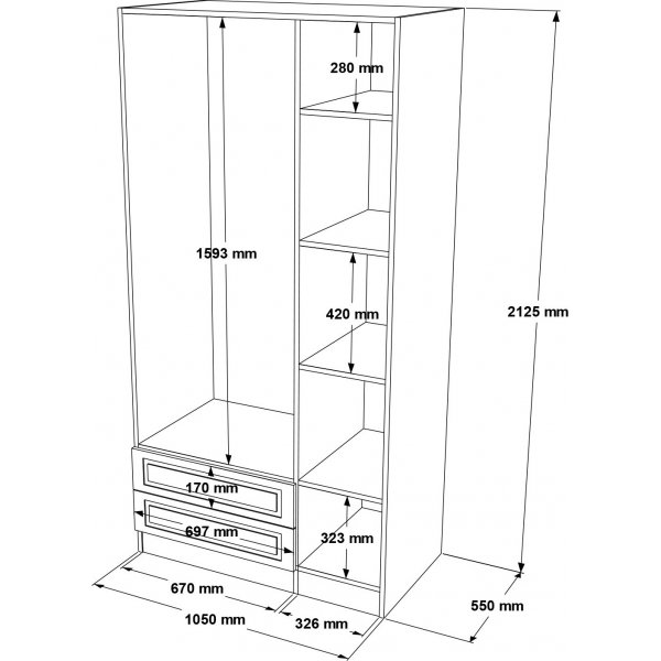 Ingo garderobe 1 - Hvit Ingo garderobe 1 - Hvit