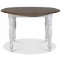 Victoria spisegruppe, rundt spisebord 120 cm med 4 stk. Tuva Kate stoler - Hvit/brunbeiset