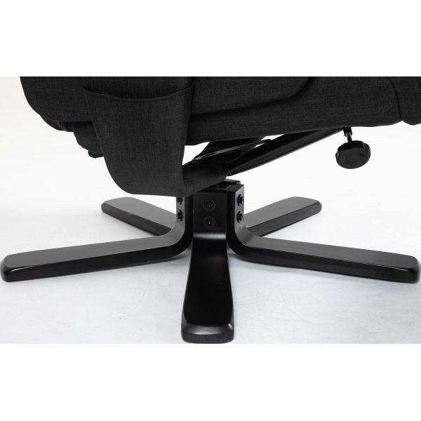 Oslo recliner lenestol med krakk - Cortinna svart Oslo recliner lenestol med krakk - Cortinna svart