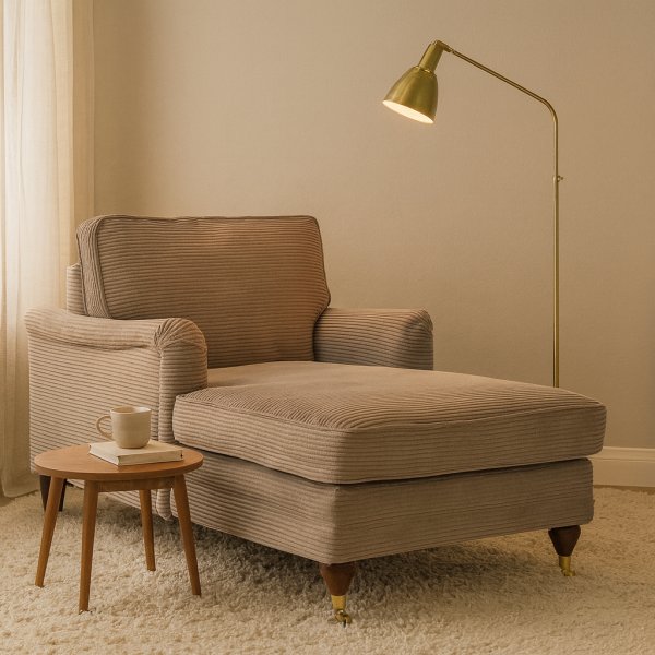 Sofa lenestol lys brun kordflyel - Howard