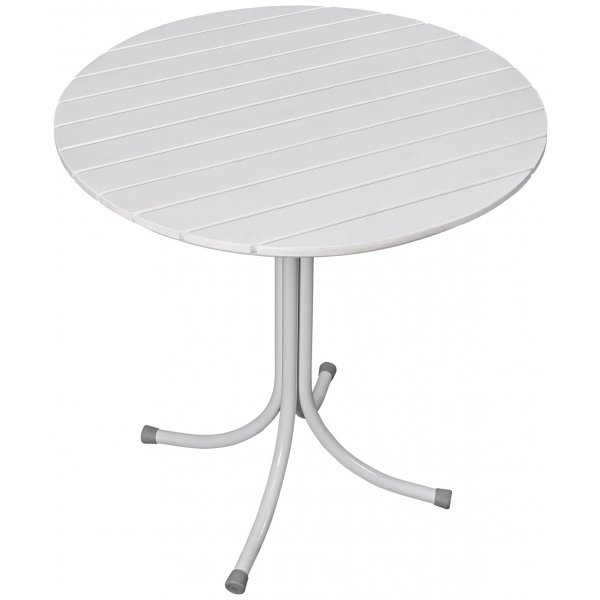 Holmsund utebord rundt 70 cm - Hvit