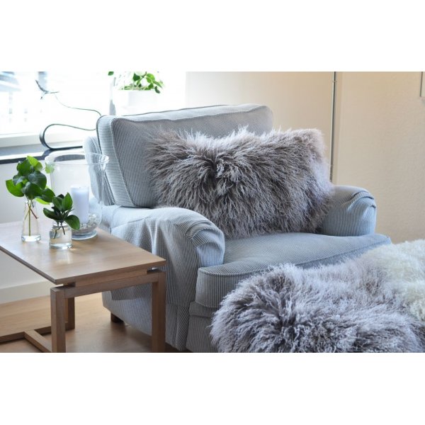 Shansi putetrekk fåreskinn - Lysegrå/hvit Shansi putetrekk fåreskinn - Lysegrå/hvit