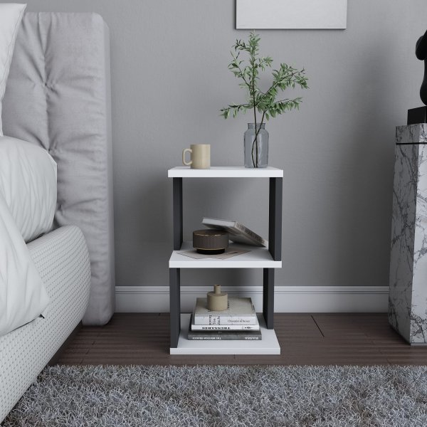 Carter nattbord - Hvit/antrasitt