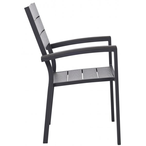 Spisegruppe 6 stoler og spisebord 205 x 90 cm svart/grå - Las Vegas Spisegruppe 6 stoler og spisebord 205 x 90 cm svart/grå - Las Vegas