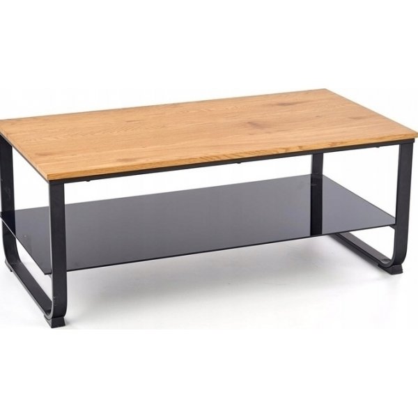 Hflig salongbord 105 x 55 cm - Eik/sort