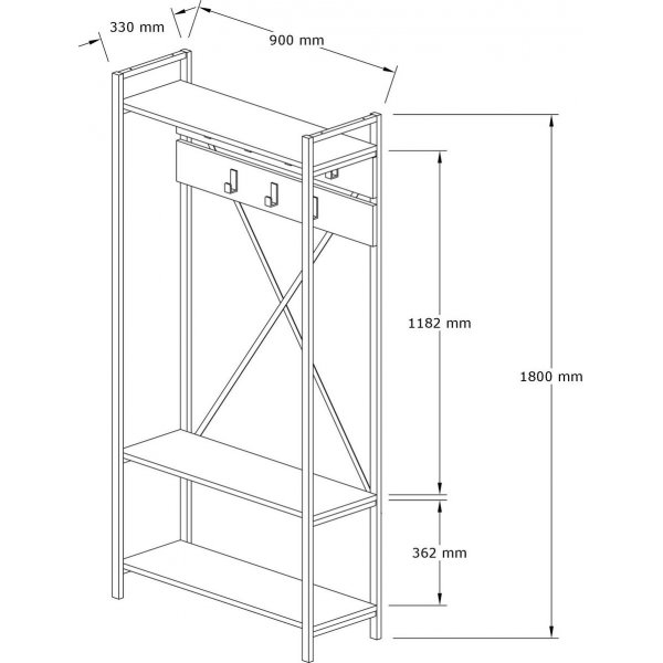 Alven hallmøbler - Hvit/grå Alven hallmøbler - Hvit/grå