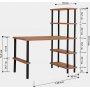 Nano skrivebord 120x70 cm - Sort/furu