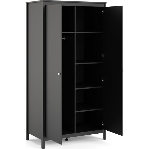 Madrid garderobe med 2 dører - Sort Madrid garderobe med 2 dører - Sort
