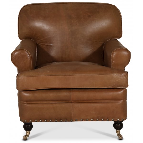 Howard lenestol Cairo - Brunt anilinskinn