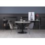 Plaza spisegruppe, marmorbord med 4 st Plaza flyelstoler - Gr/Krom/svart
