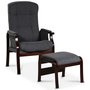 Marsta lenestol med fotskammel - Gr / Mahogny