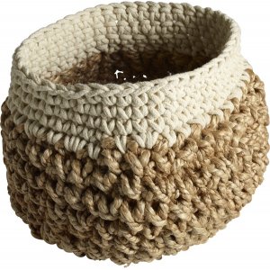 Amara kurv 25 x 25 cm - Jute/Creme