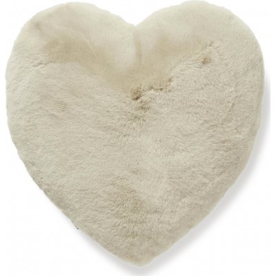 Fluffy hjerteformet pyntepute Beige - 45 x 45 cm