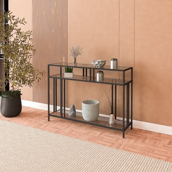 Vendela avlastningsbord - Sort/røykfarget glass Vendela avlastningsbord - Sort/røykfarget glass