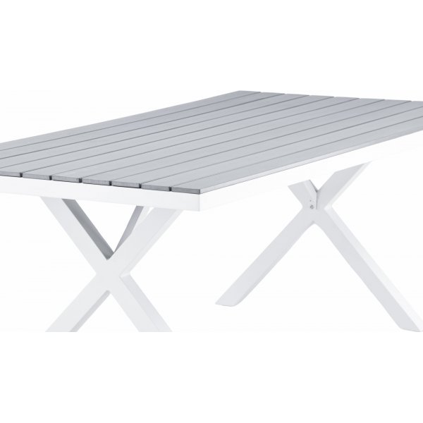 Garcia spisebord 200 x 100 cm - Lys gr/hvit