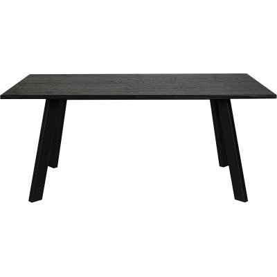 Freddy spisebord, 170x95 cm - Svart eikefinér/svart metall