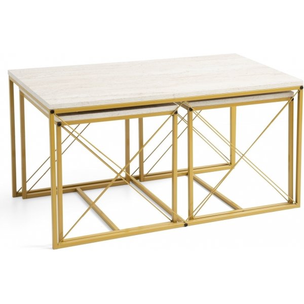 Settbord Defne i 3 deler - Gull/marmor Settbord Defne i 3 deler - Gull/marmor