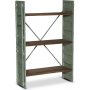 Container bokhylle H116 cm - vintage metall / Tre