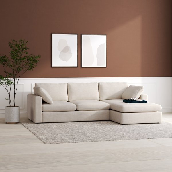 Moby beige divansofa 296 cm - sofa med vendbar divan
