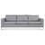 Nova 3-seters sofa - Gr stoff + Mbelpleiesett for tekstiler