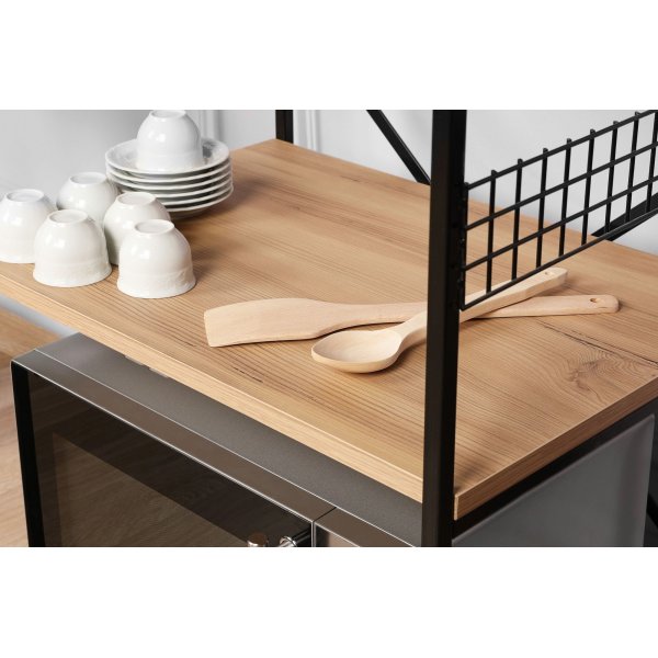 Anemon hylle - Svart/furu