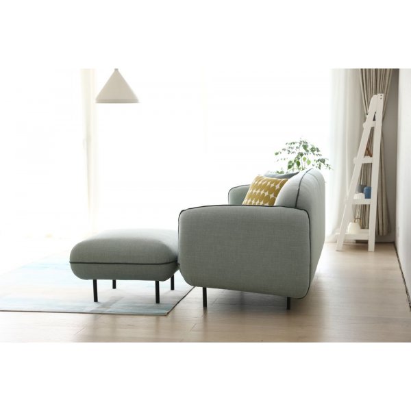 Catta 3-seters sofa med fotskammel - Lysegrøn + Tekstilrens for møbler Catta 3-seters sofa med fotskammel - Lysegrøn + Tekstilrens for møbler
