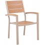 Spisegruppe med 4 stoler og spisebord 150 x 90 cm beige/eik - Las Vegas