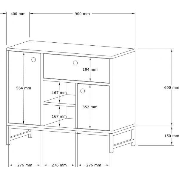Inci skap - Hvit/svart Inci skap - Hvit/svart