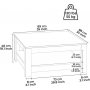 Grado salongbord 89 x 89 cm - Mrk gr/eik
