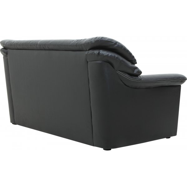 Sofa 2-seter svart kunstskinn - Dominic