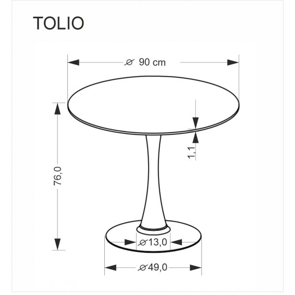 Spisebord rundt 90 cm beige travertin