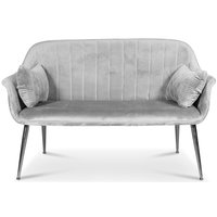 Flappy 2-seter sofa - Grå fløyel / Krommede ben Flappy 2-seter sofa - Grå fløyel / Krommede ben