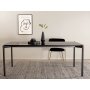 Pelle spisebord 190x90 cm - Svart / Messing
