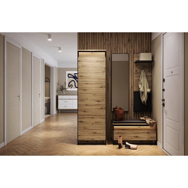 Quant hallbenk 92 cm - Artisan eik/sort