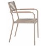 Utendrsgruppe: 4 stoler og spisebord 122 beige - Merca/Pino
