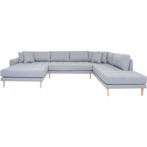 Lido U sofa med pen finish - Lysegr