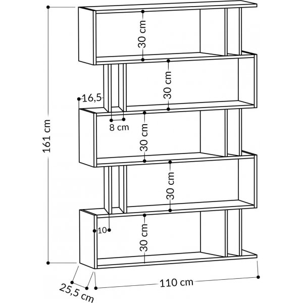 Partiro bokhylle - Hvit/beige Partiro bokhylle - Hvit/beige