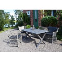 Provence utegruppe i kunstrotting sofa med 2 stk. lenestoler - Sement Provence utegruppe i kunstrotting sofa med 2 stk. lenestoler - Sement