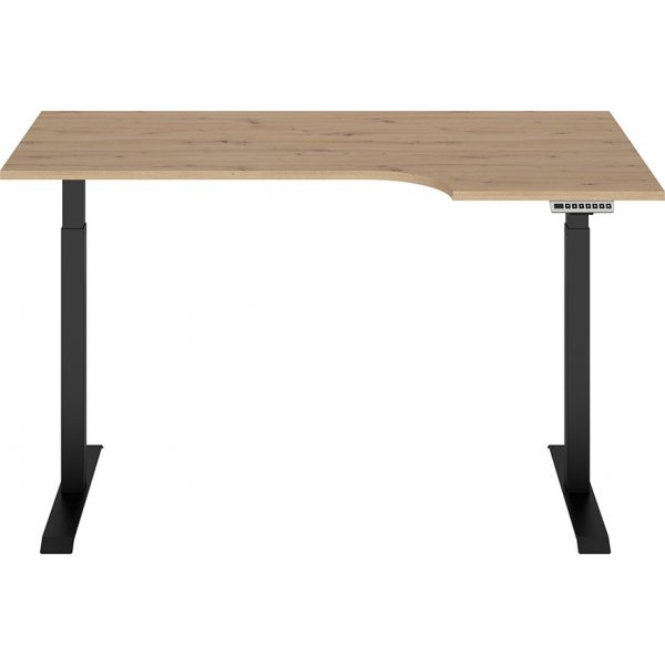 Plassjusterbart skrivebord h�yre 160 x 90 cm - Eik